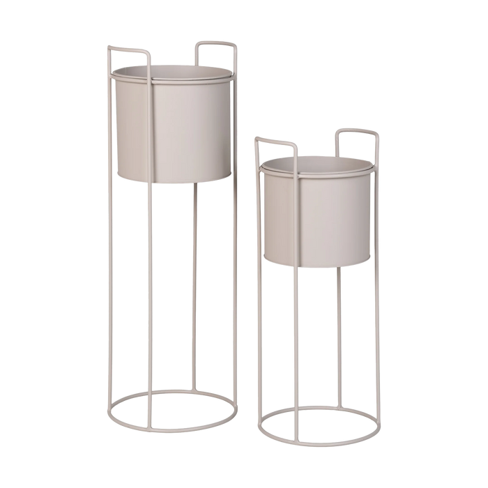 Artichok Pepijn Staande Plantenbak Beige - Set van 2