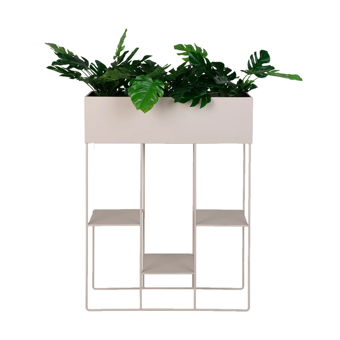 Artichok Pepijn Staande Metalen Plantenbak Beige