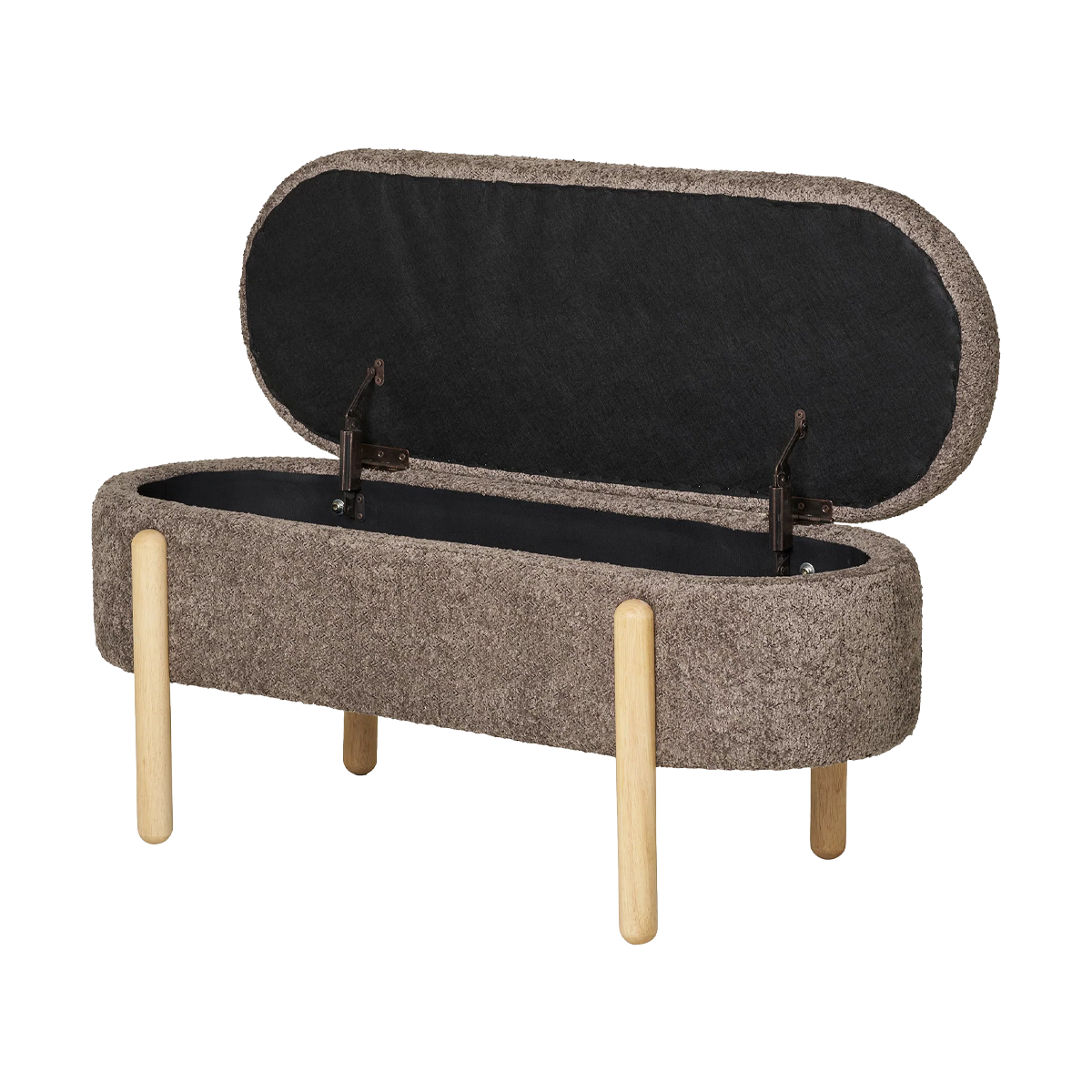Artichok Dieks Bouclé Bankje Met Opbergruimte - Bruin