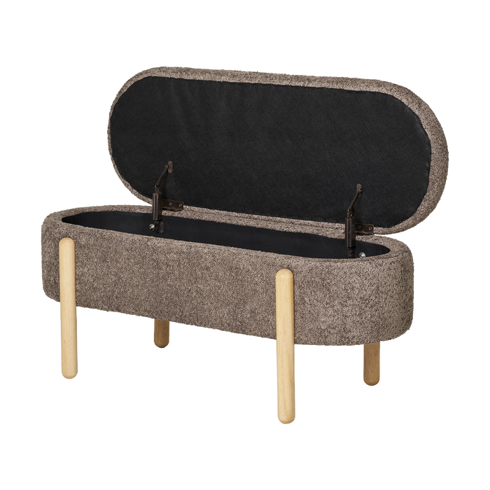 Artichok Dieks Bouclé Bankje Met Opbergruimte - Bruin