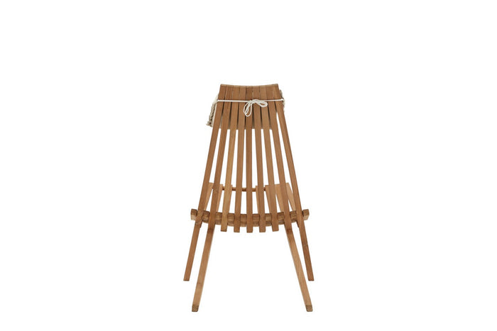 Nest outdoor Frida houten tuinstoel naturel - met hoofdkussen