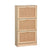 sweeek - Schoenenkast met 3 deuren, rotan en houten decor
