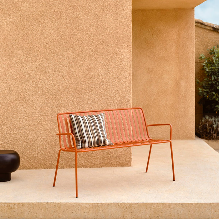 Tikamoon - Tuinbank Gaby 2-zitsbank van oranje metaal