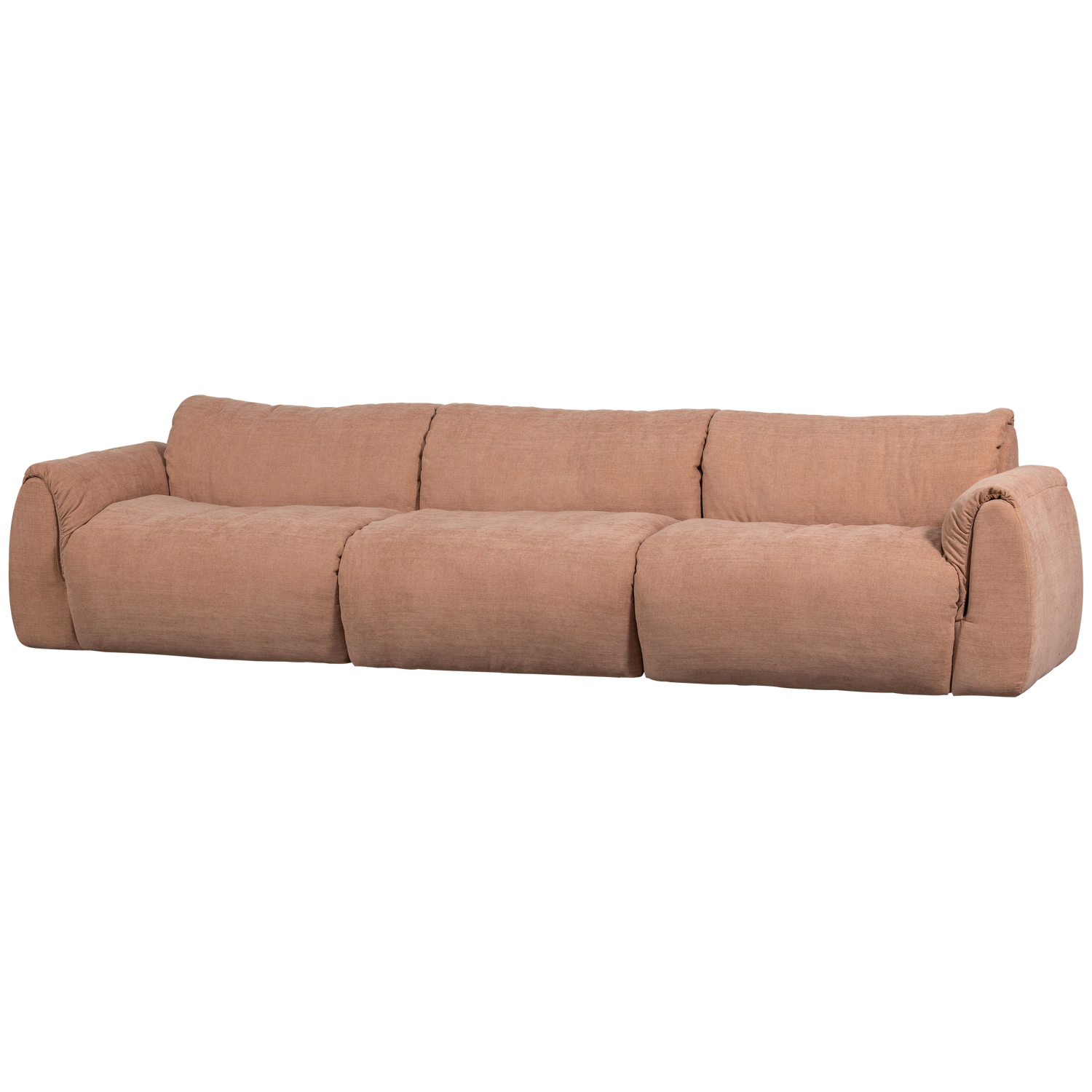 WOOOD Baggy 3-Zits Bank - Geweven Chenille - Oud Roze - 81x309x101