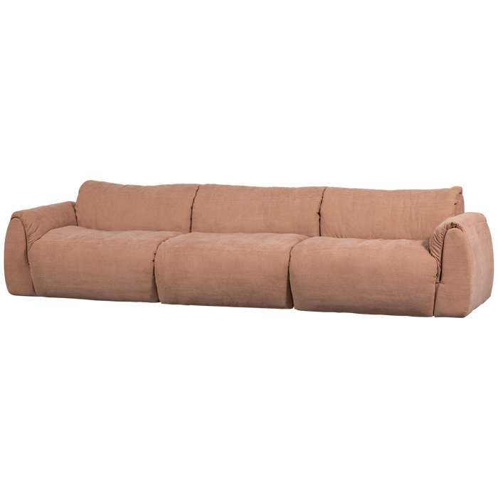 WOOOD Baggy 3-Zits Bank - Geweven Chenille - Oud Roze - 81x309x101