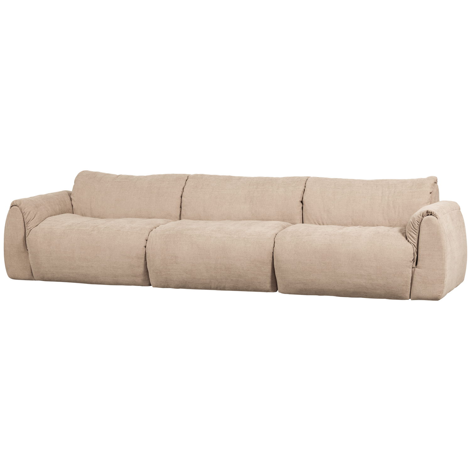 WOOOD Baggy 3-Zits Bank - Geweven Chenille - Zand - 81x309x101