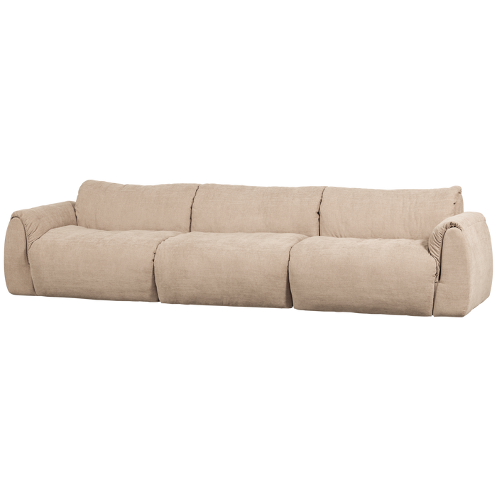 WOOOD Baggy 3-Zits Bank - Geweven Chenille - Zand - 81x309x101