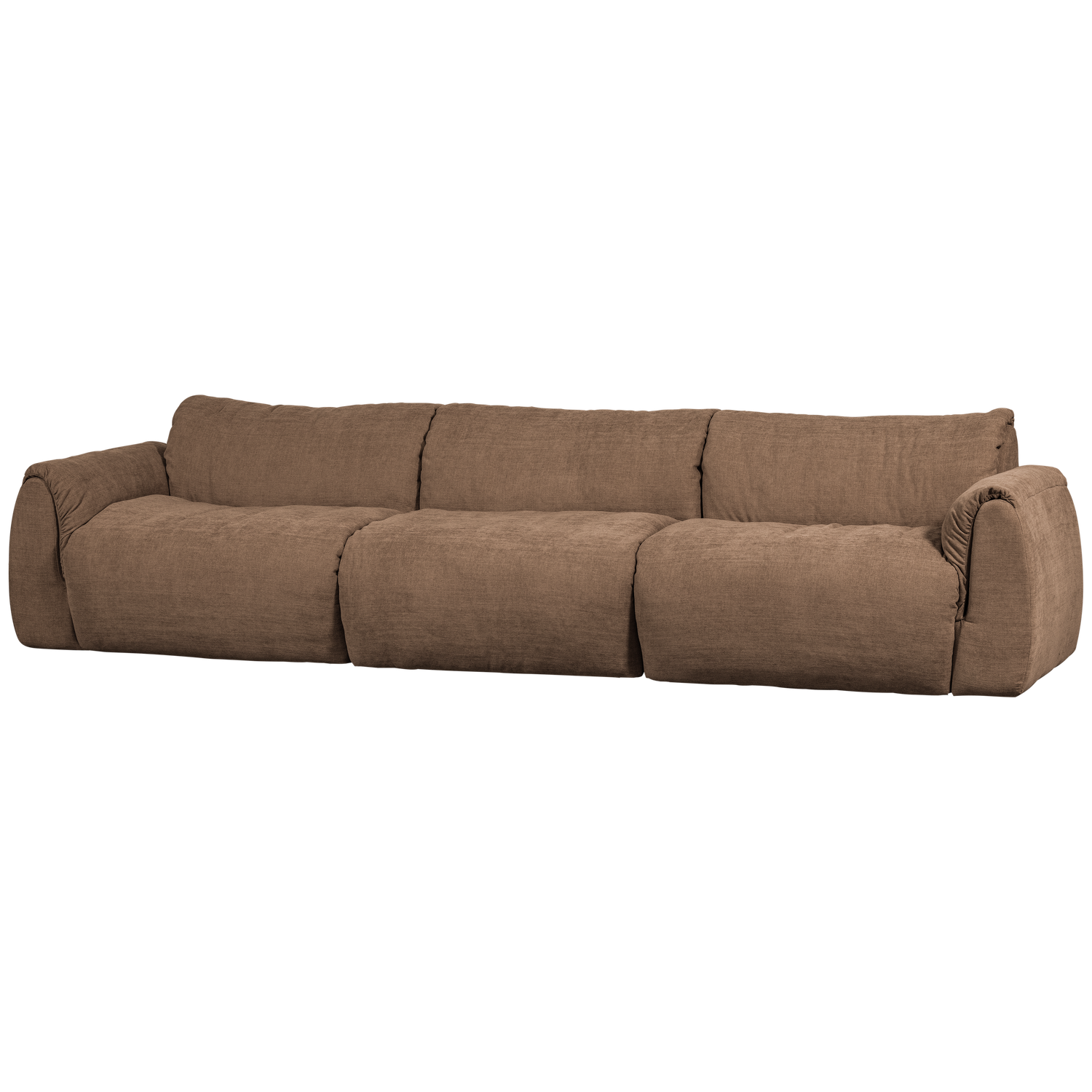 WOOOD Baggy 3-Zits Bank - Geweven Chenille - Bruin - 81x309x101