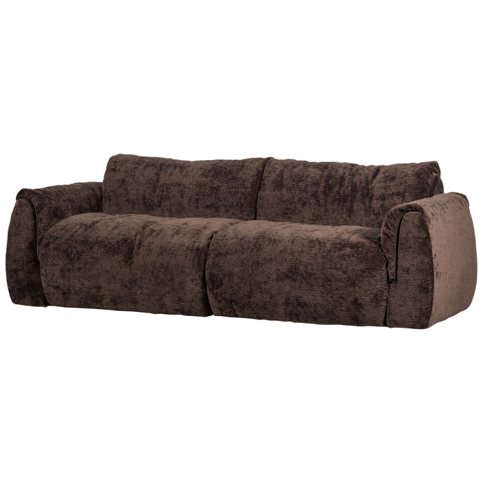 WOOOD Baggy 2-Zits Bank - 3D Chenille - Donkerbruin - 81x228x101