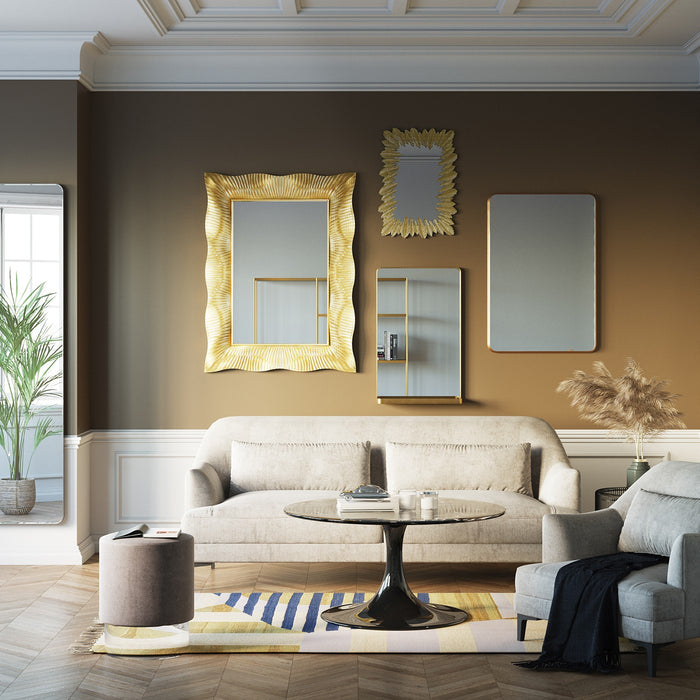 Kare Design Curve Spiegel Rechthoek - B80 X H120 Cm - Messing