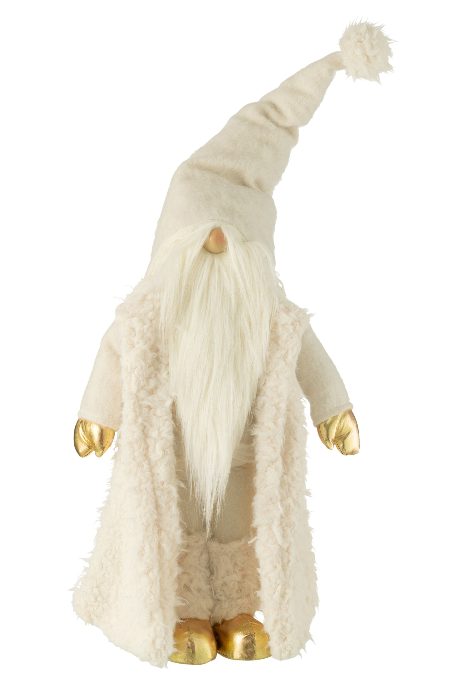 J-Line figuur Kabouter lang jas - textiel - creme|goud - lar