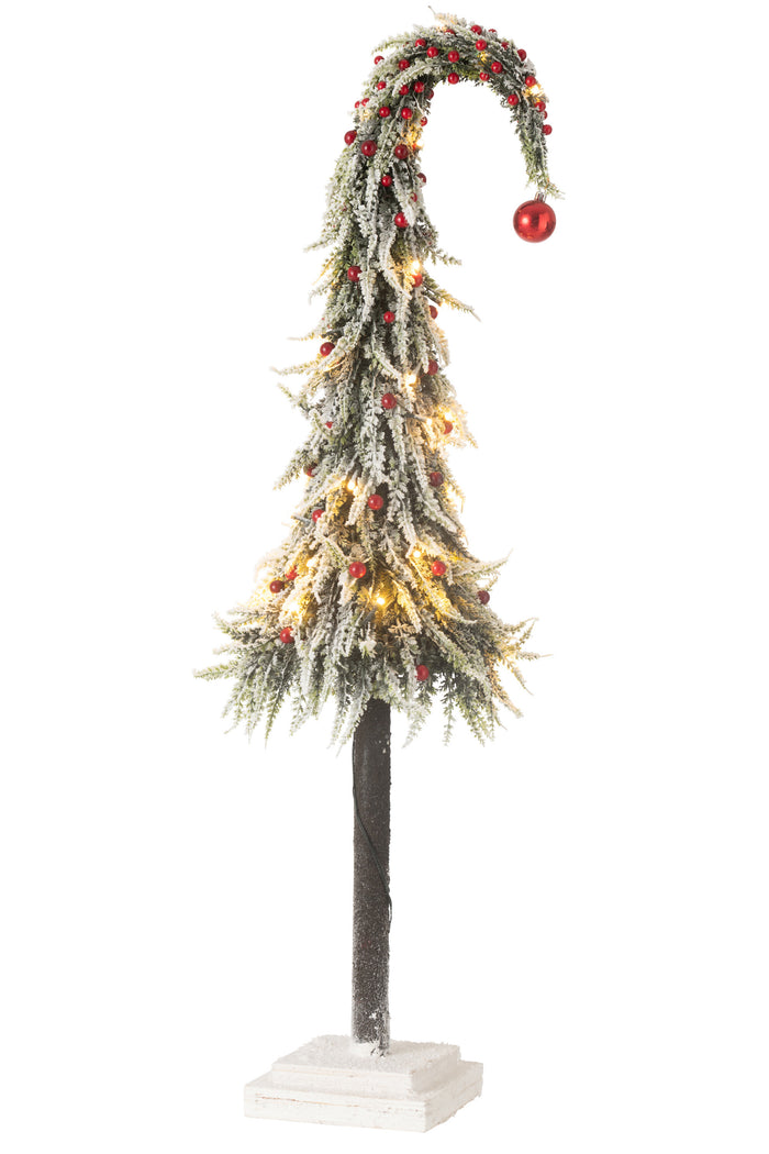 J-Line decoratie kerstboom Muts Sneeuw  - kunststof - groen|