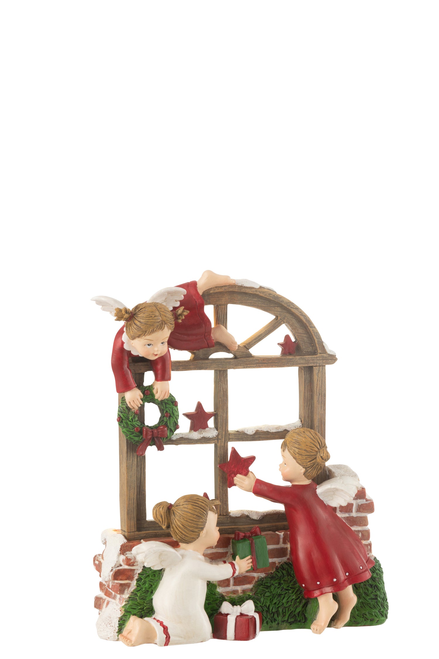 J-Line decoratie Engelen Venster - polyresin - mix - LED