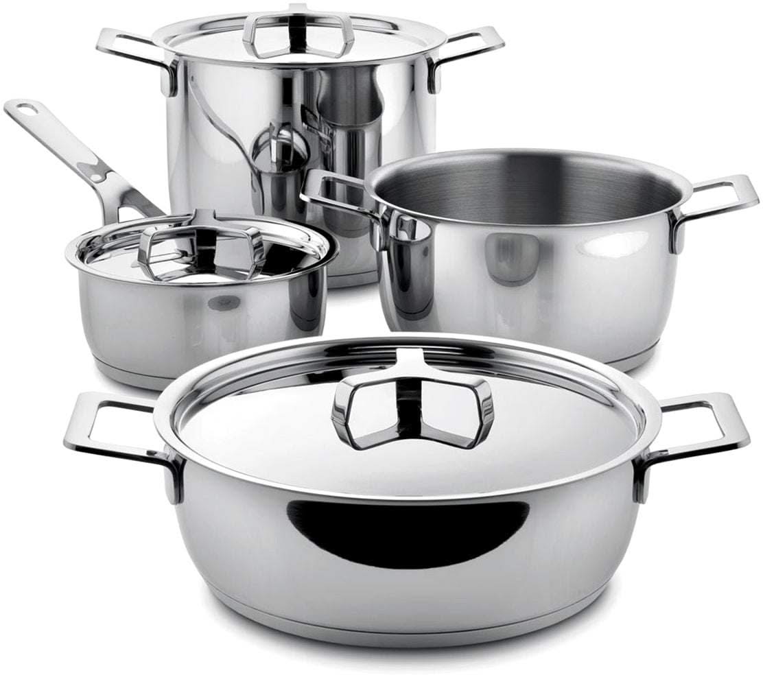Alessi Pannenset Pots&Pans - AJM100S7 - door Jasper Morrison - 4 Delig