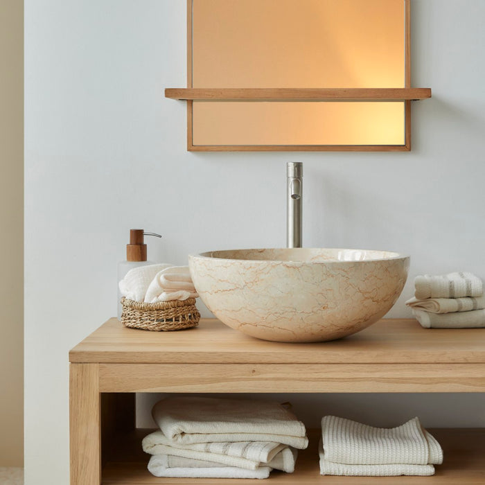 Tikamoon - Ibyza - Marmeren wastafel cream