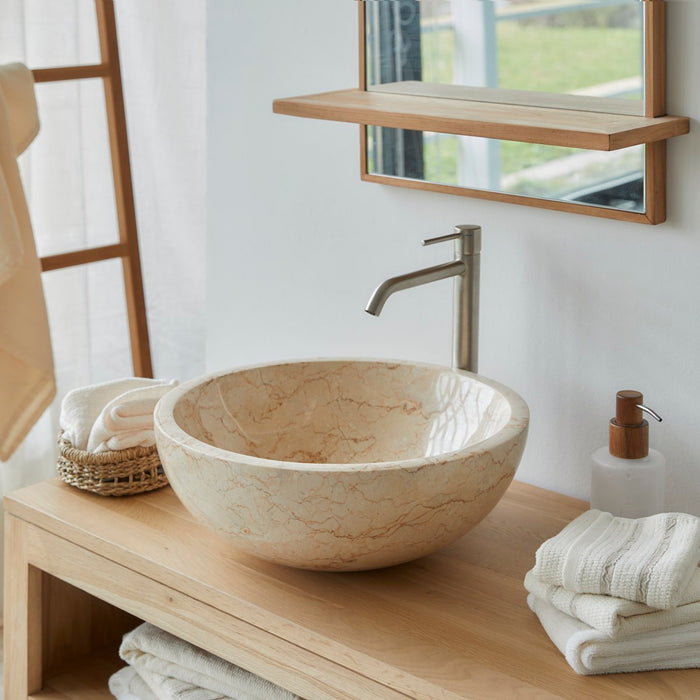 Tikamoon - Ibyza - Marmeren wastafel cream