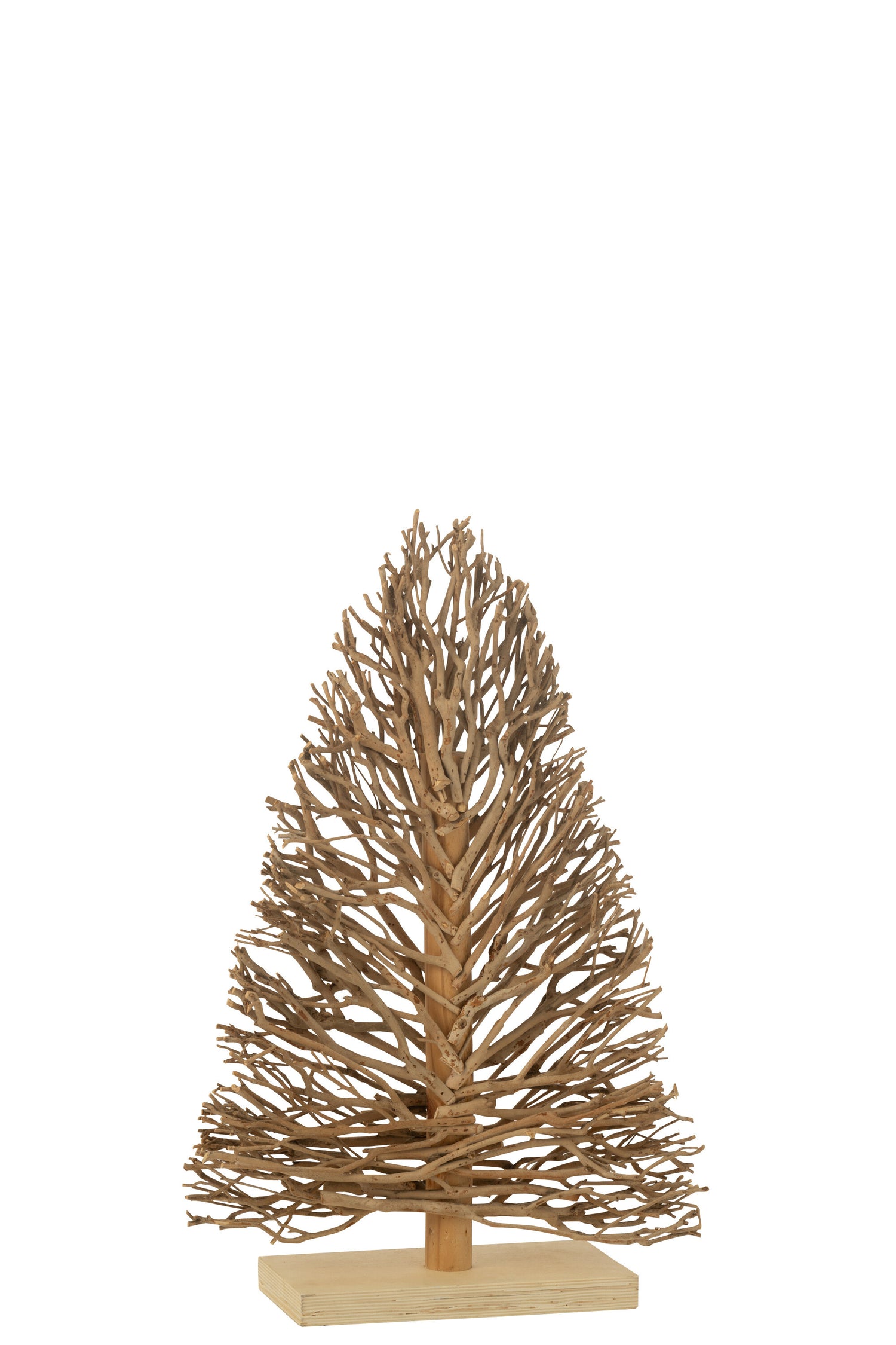 J-Line decoratie Boom Op Voet  - theeboomhout - naturel