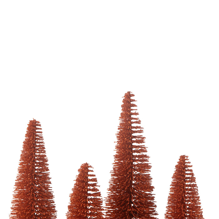 J-Line decoratie kerstboom Glitter - kunststof - koper - doo