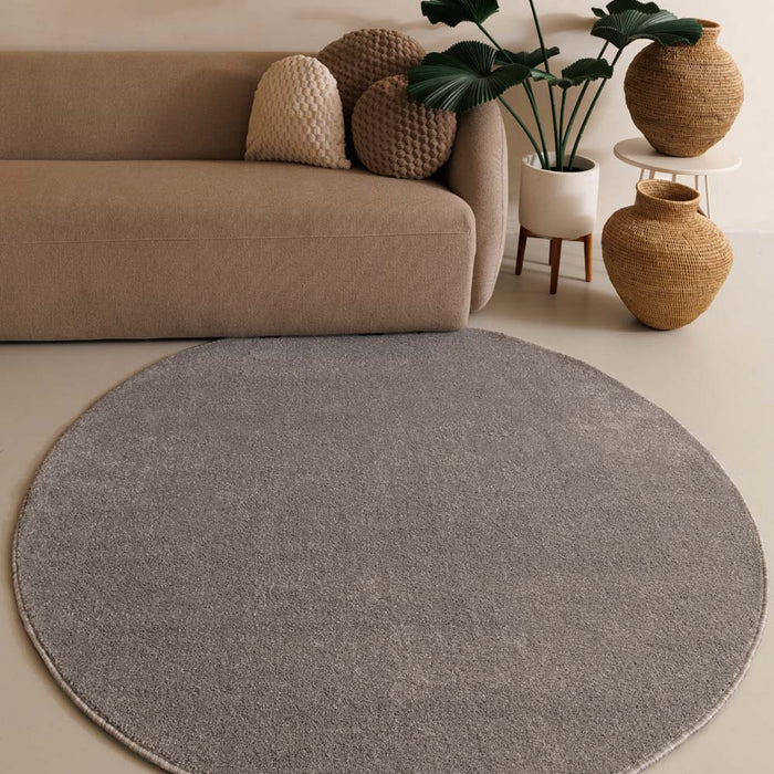Tapeso Rond vloerkleed Fine - lichtgrijs - 160 cm