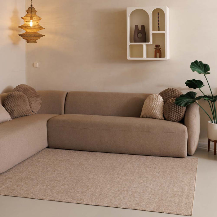 Tapeso Laagpolig vloerkleed Lush - beige - 100x200 cm