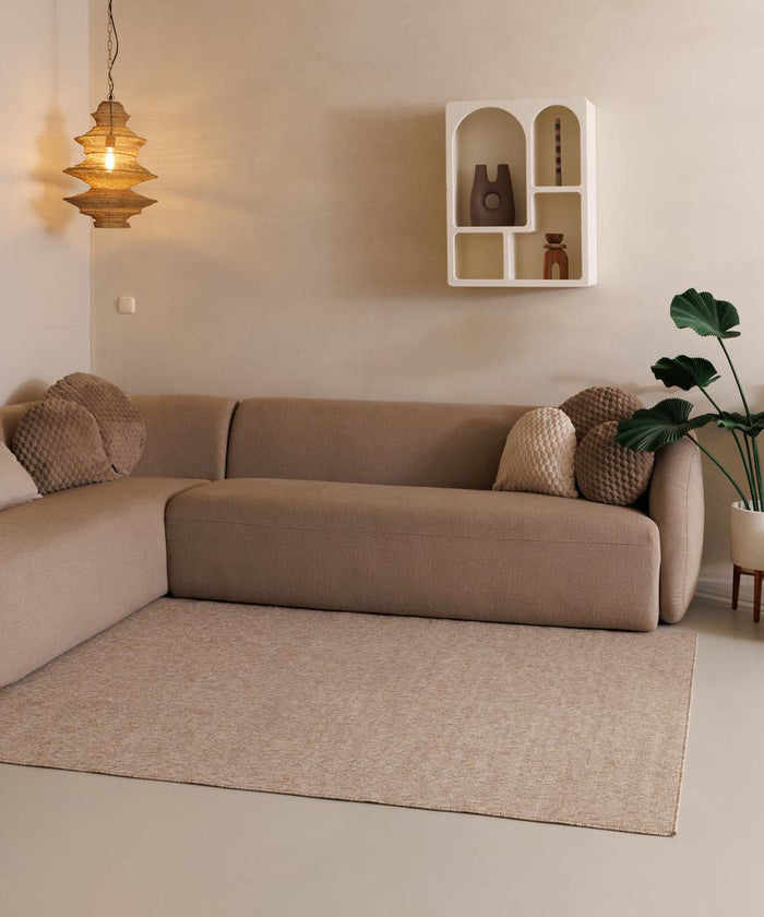 Tapeso Laagpolig vloerkleed Lush - beige - 100x200 cm