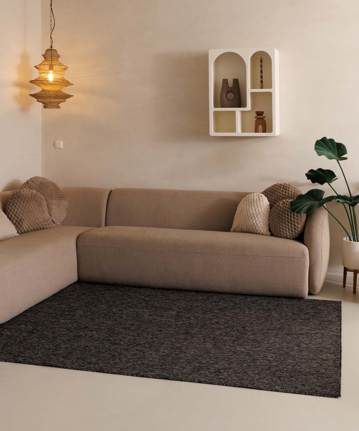 Tapeso Laagpolig vloerkleed Lush - antraciet - 140x200 cm