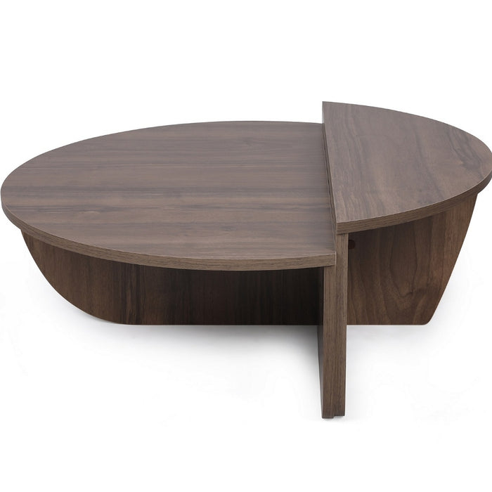 Giga Meubel - Salontafel Walnoot Hout - 90x90x35cm - Podium