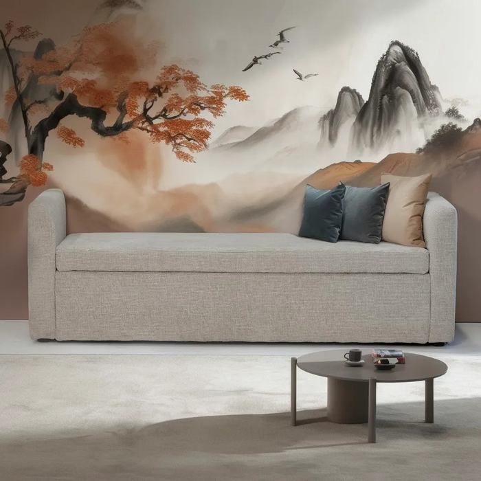 Giga Meubel - Opbergbank Stof Beige - 151x45x50cm - Calvin