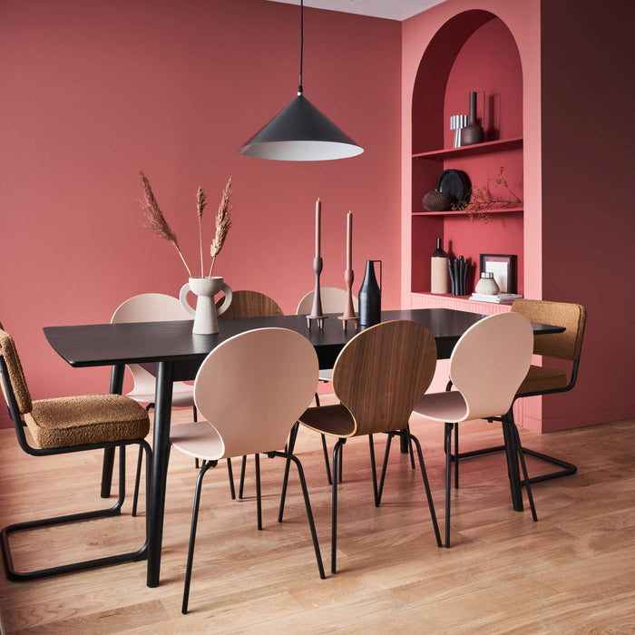 sweeek - Uitschuifbare eettafel van eikenfineer, 6 tot 8 zitplaatsen,