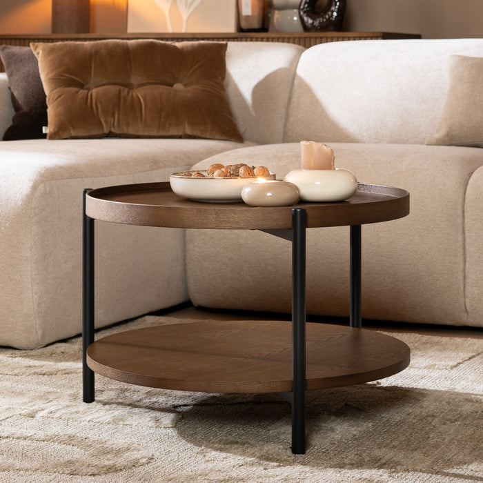 Bronx71 Salontafel Rio Ø58 cm rustiek eiken