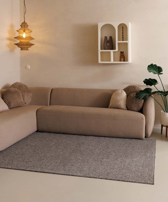 Tapeso Laagpolig vloerkleed Lush - grijs - 140x200 cm