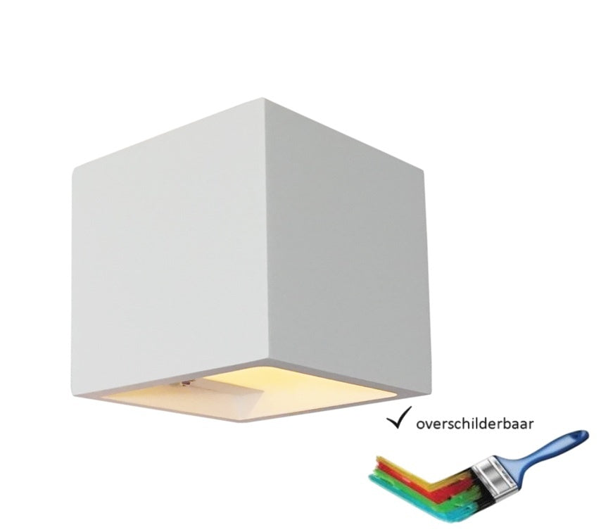 Artdelight Wandlamp Plaster Vierkant Wit incl. Led