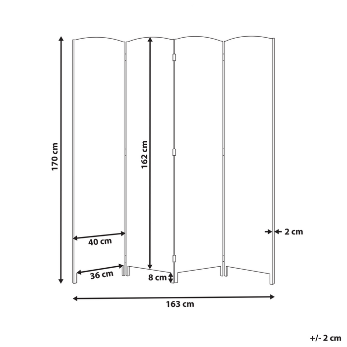 Beliani - LAPPAGO - Kamerscherm - Lichtbeige - Hout