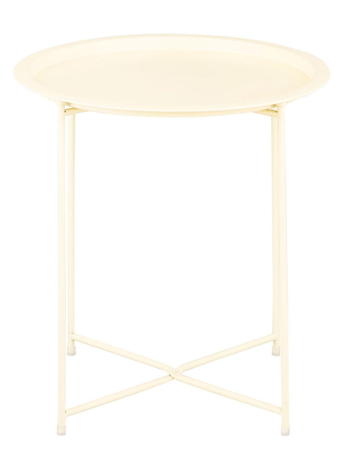 SVJ Bijzettafel Rond - 47 x 47 x 51 cm - Metaal - Beige