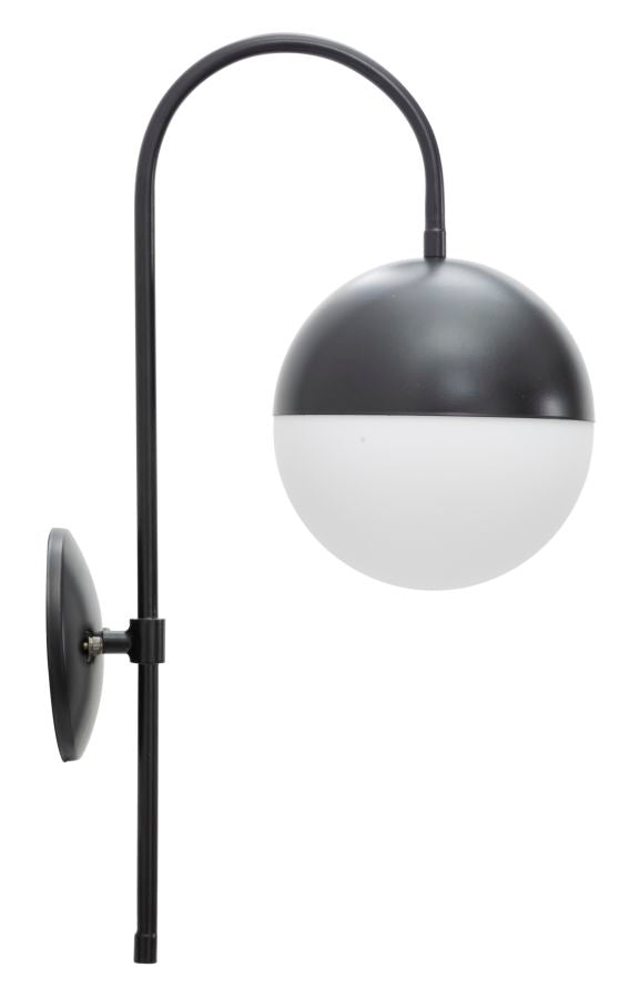 Mauro Ferretti Darky Street metalen wandlamp met witte glazen bol