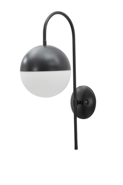 Mauro Ferretti Darky Street metalen wandlamp met witte glazen bol