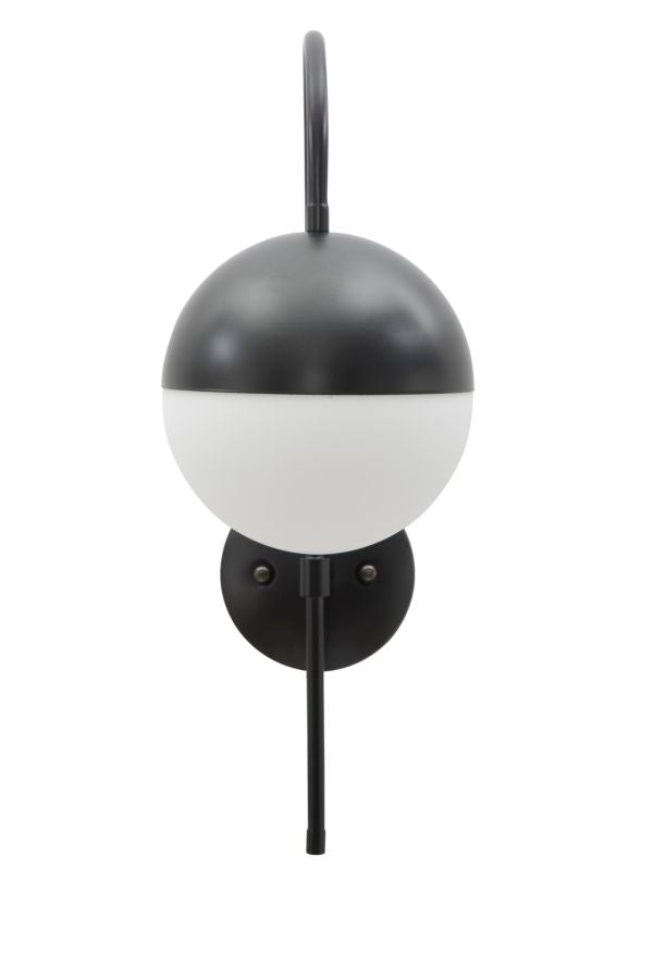 Mauro Ferretti Darky Street metalen wandlamp met witte glazen bol