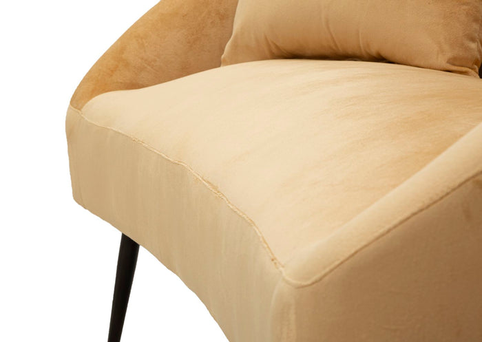 Mauro Ferretti Browy Zwart metalen en bruin fluwelen bank met kussens