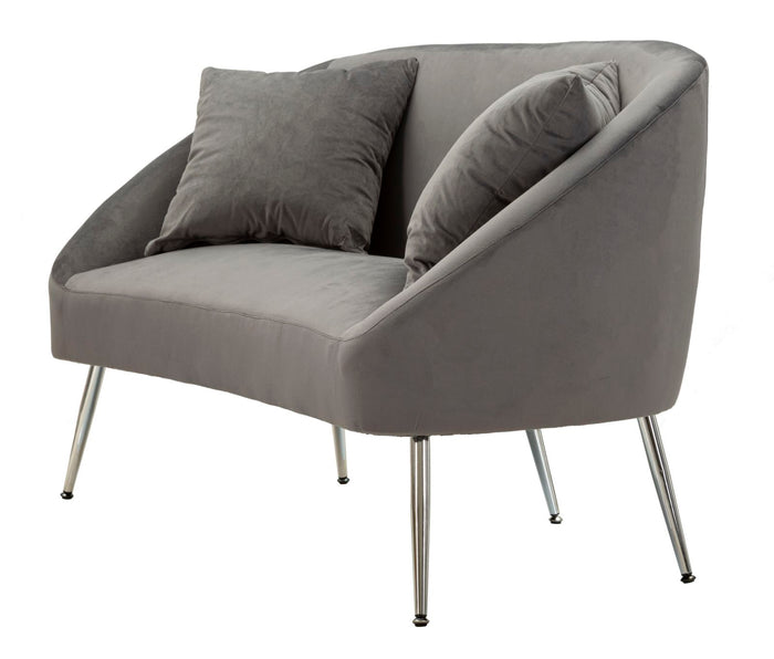 Mauro Ferretti Silvery Sofa 2 plaatsen in metaal en fluweel