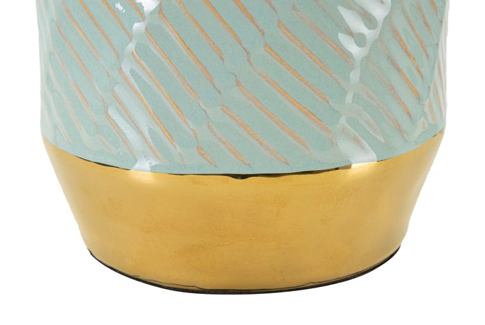 Mauro Ferretti Cape town Tafellamp in lichtblauw en goudkeramiek