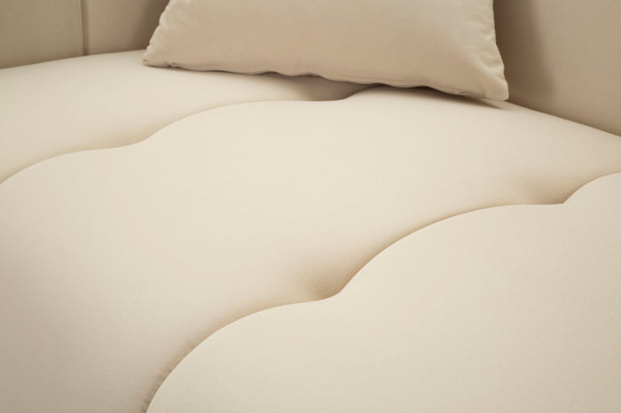 Mauro Ferretti Alma Sofa 2 plaatsen in metaal en fluwelen rème