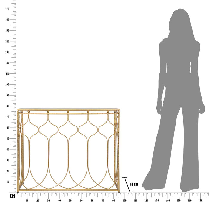 Mauro Ferretti Arab console in goud metaal met gouden blad