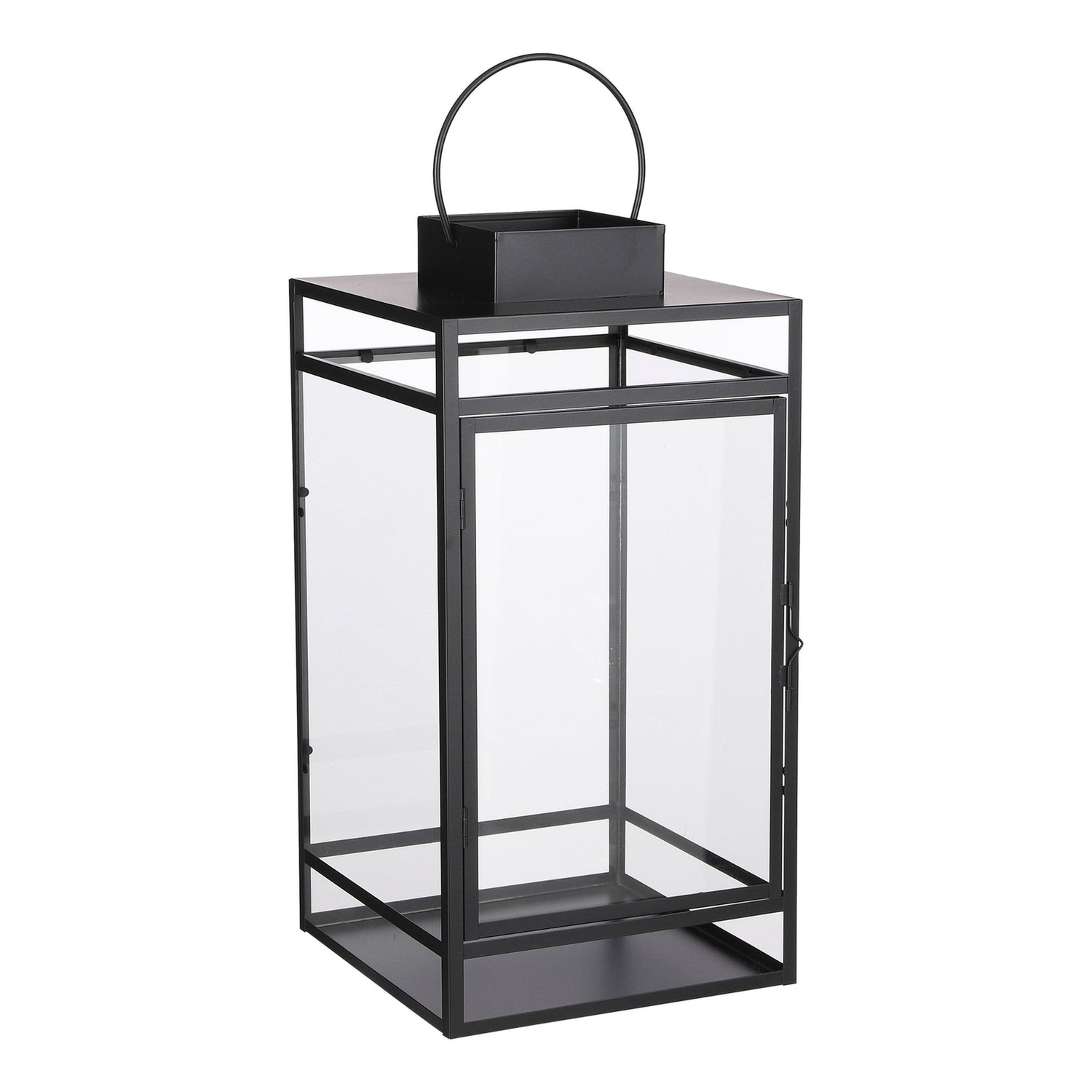 Mica Decorations Storm Vierkante Lantaarn - 25x25x50 cm - Zwart