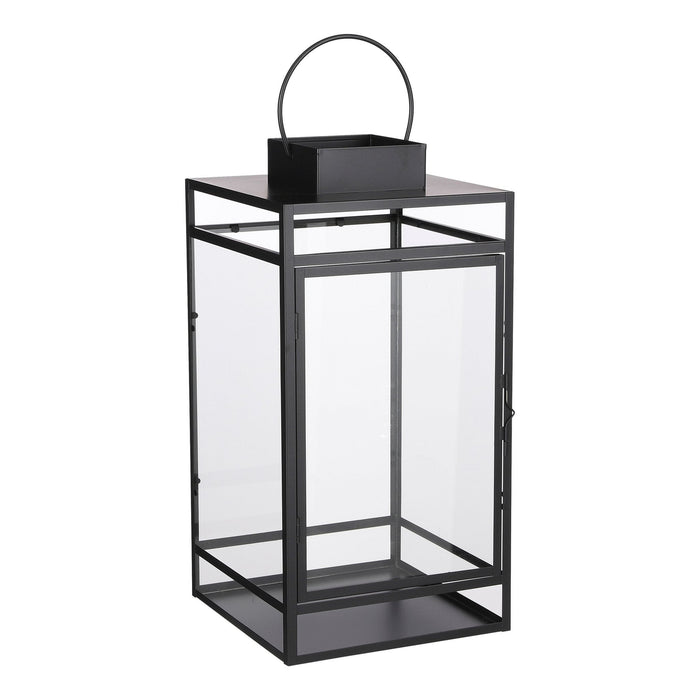 Mica Decorations Storm Vierkante Lantaarn - 25x25x50 cm - Zwart