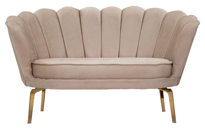 Mauro Ferretti Vienna Bank van beige stof met gouden poten