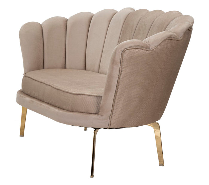 Mauro Ferretti Vienna Bank van beige stof met gouden poten