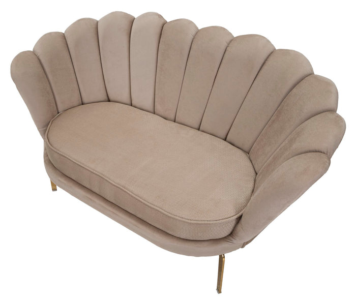 Mauro Ferretti Vienna Bank van beige stof met gouden poten