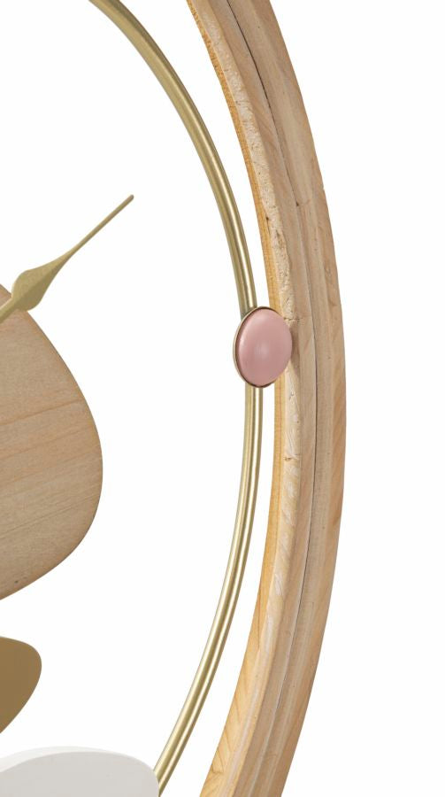 Mauro Ferretti Colorful Ronde wandklok in hout en bruin metaal