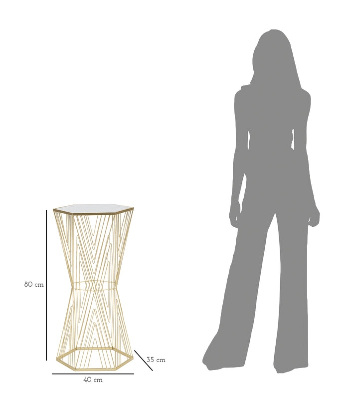 Mauro Ferretti Lines Telefoonrek in goud metaal en spiegel