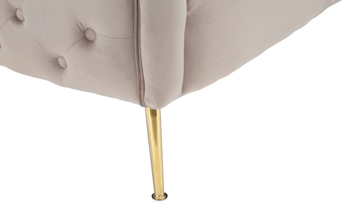 Mauro Ferretti Bucarest 2-zitsbank van grijze stof met gouden poten